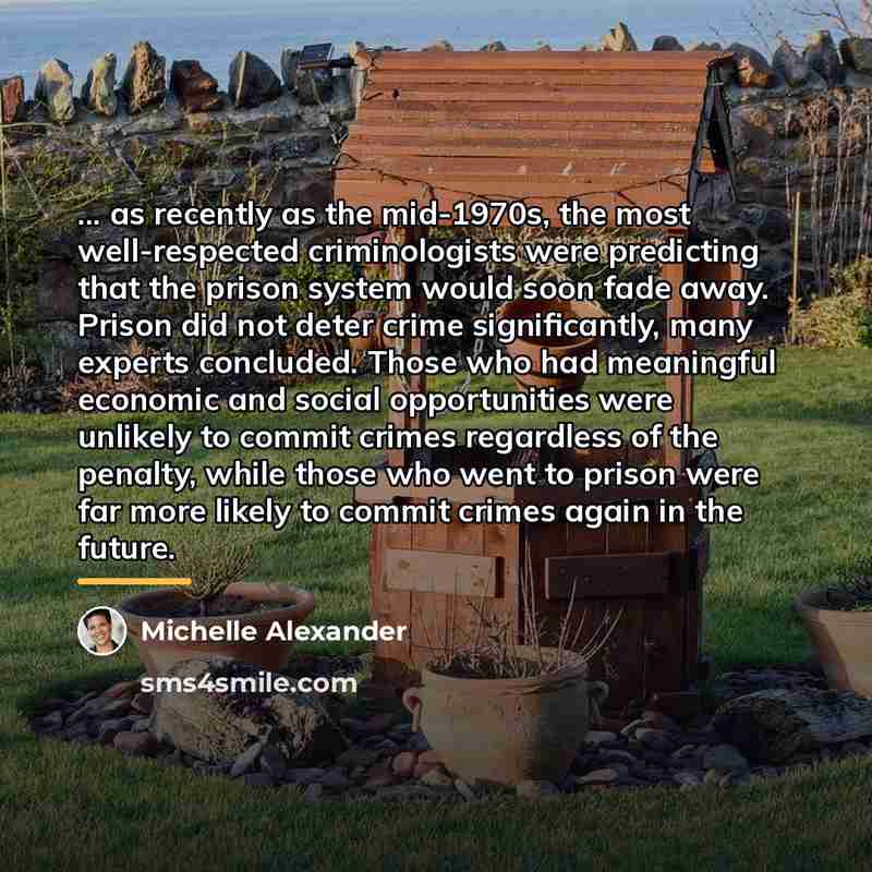 “... as recently as the mid-1970s, the most well-respected criminologists…” quote by Michelle Alexander