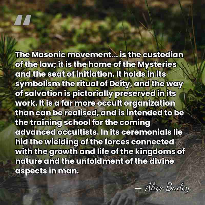 The Masonic movement... is the custodian of the law; it is the&hellip; - Alice Bailey