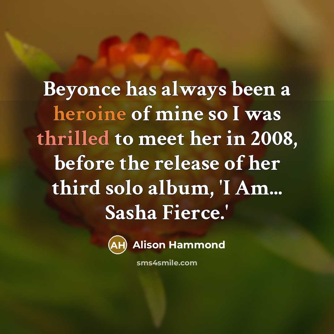 “Beyonce has always been a heroine of mine so I…” quote by Alison Hammond