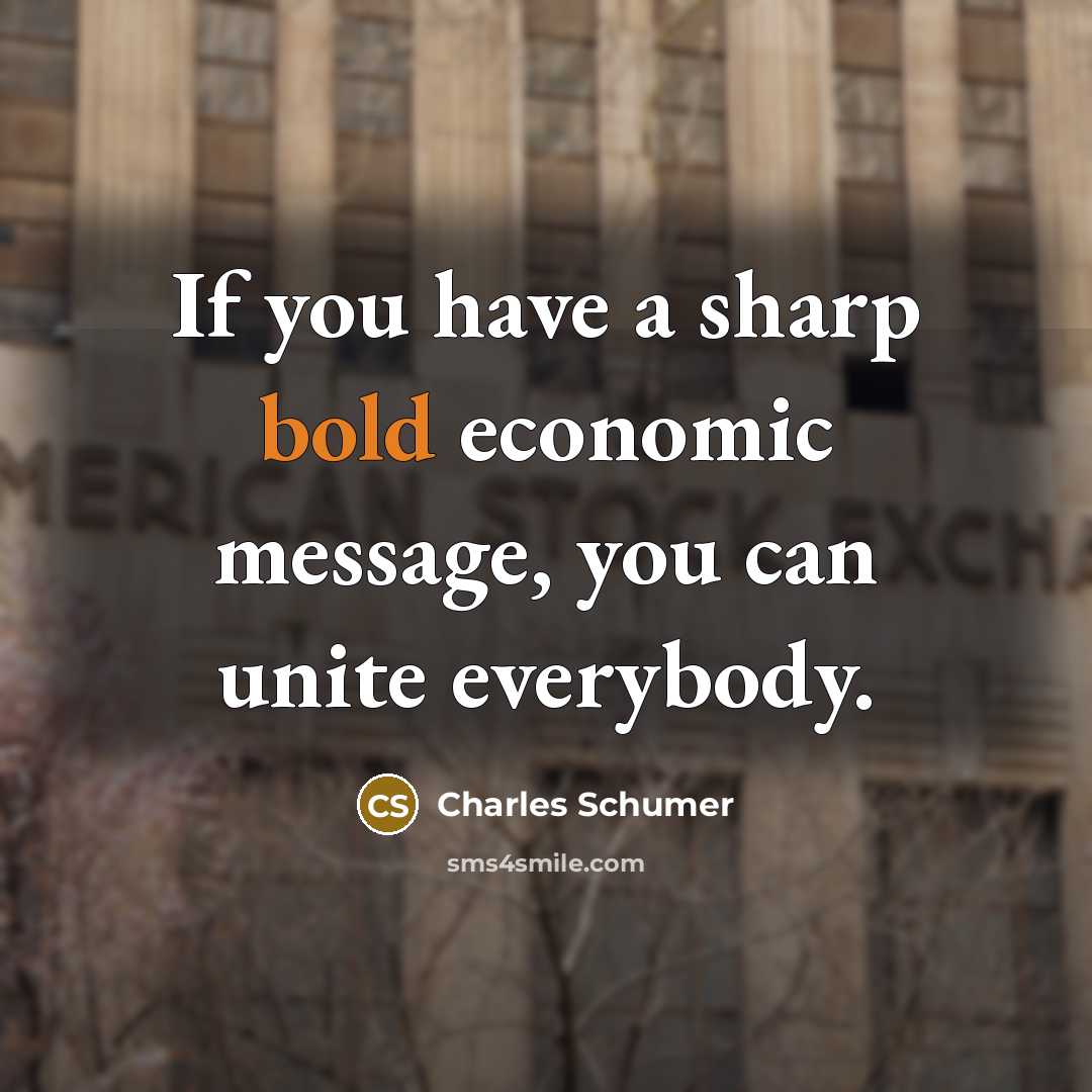 “If you have a sharp bold economic message, you can…” quote by Charles Schumer