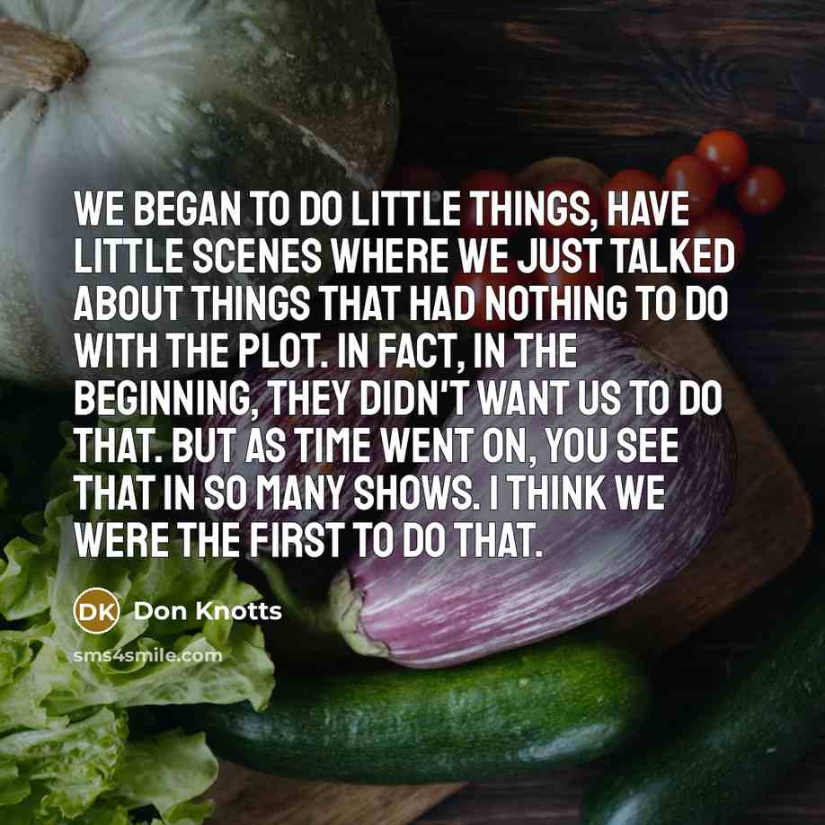 “We began to do little things, have little scenes where…” quote by Don Knotts
