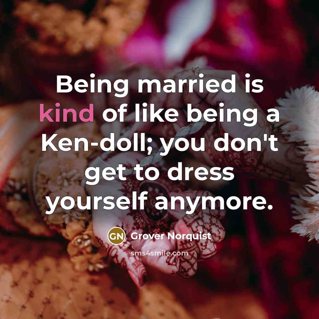 “Being married is kind of like being a Ken-doll; you…” quote by Grover Norquist