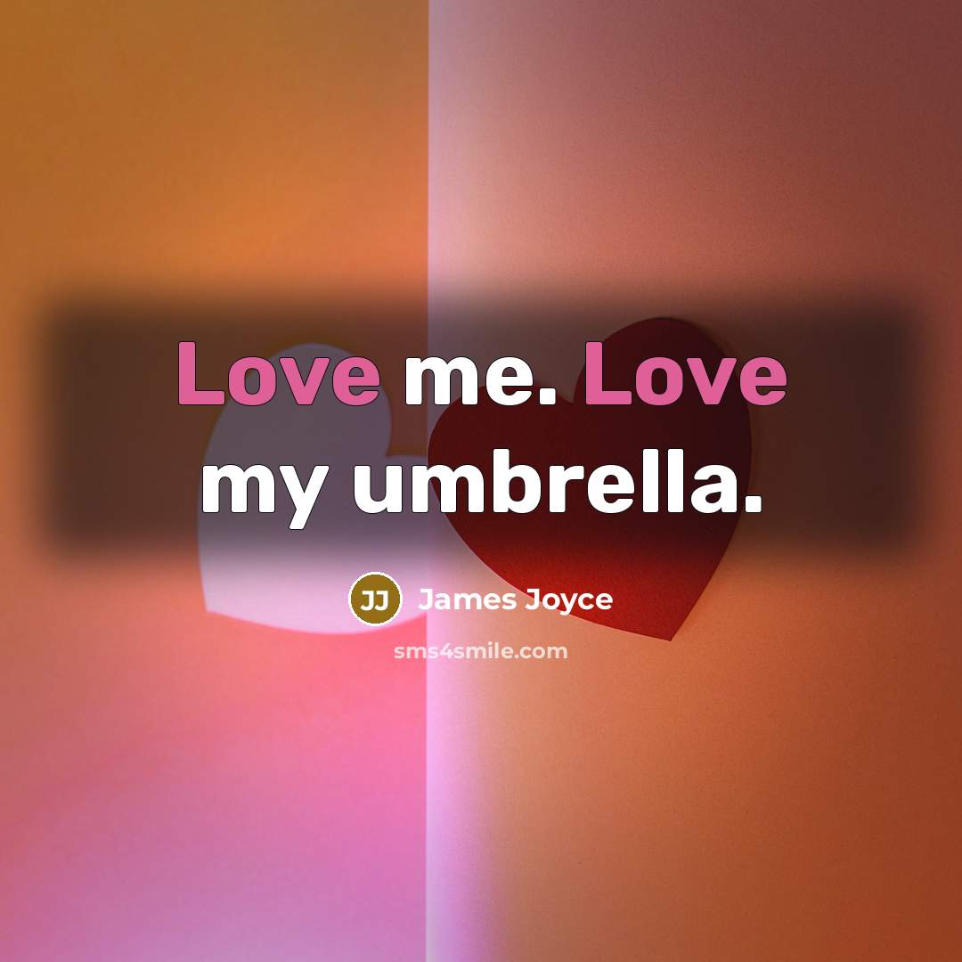 “Love me. Love my umbrella.…” quote by James Joyce