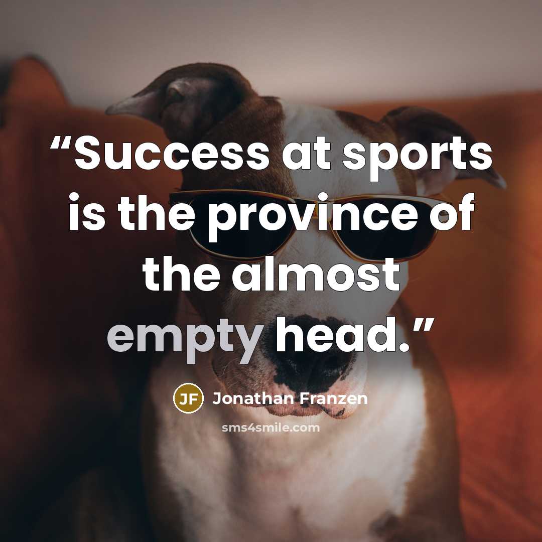 “Success at sports is the province of the almost empty head.” quote by Jonathan Franzen