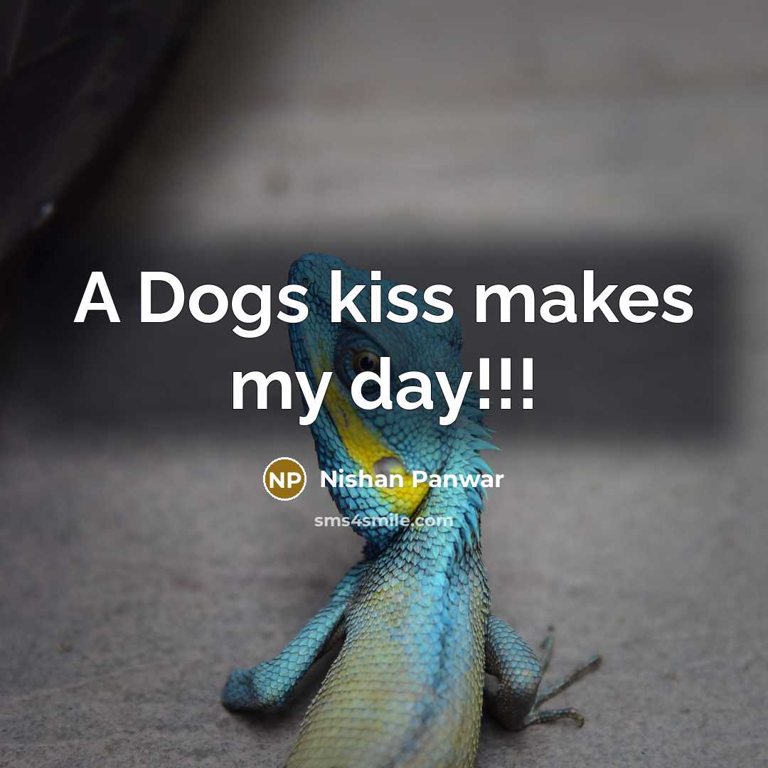 “A Dogs kiss makes my day!!!” quote by Nishan Panwar