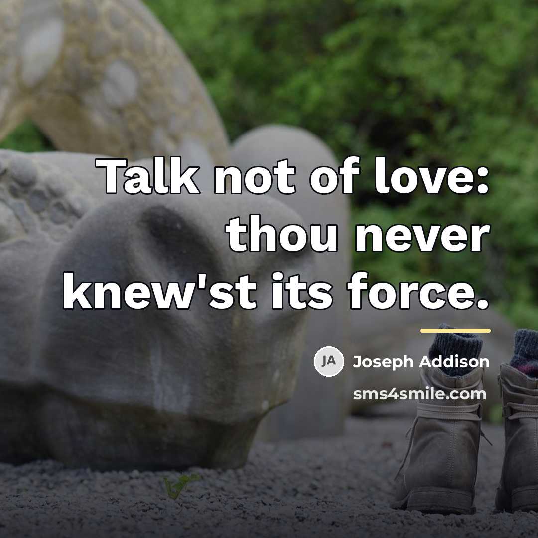 “Talk not of love: thou never knew'st its force.…” quote by Joseph Addison
