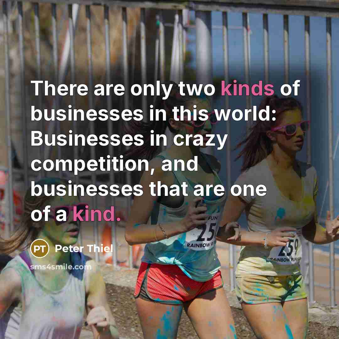 “There are only two kinds of businesses in this world:…” quote by Peter Thiel