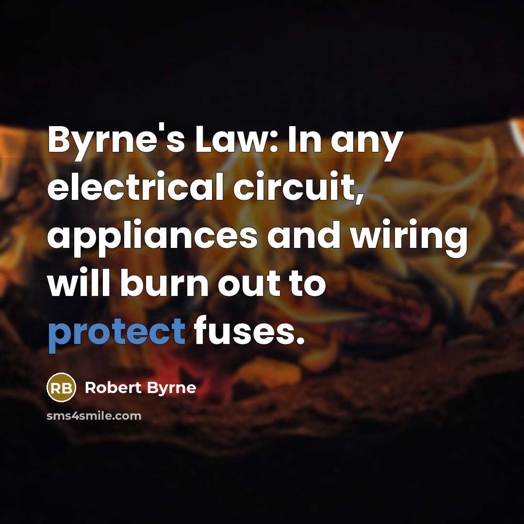 “Byrne's Law: In any electrical circuit, appliances and wiring will…” quote by Robert Byrne