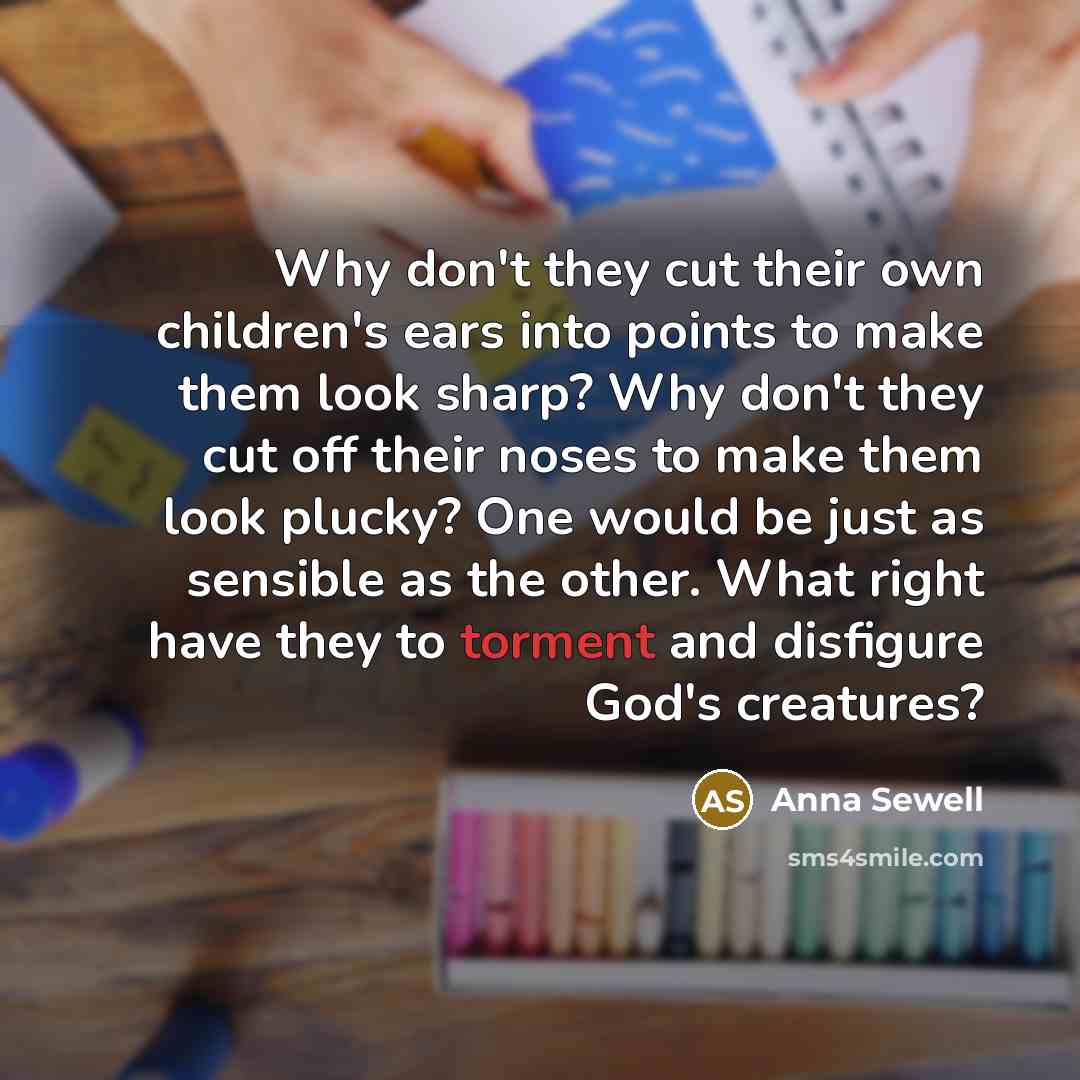 “Why don't they cut their own children's ears into points…” quote by Anna Sewell