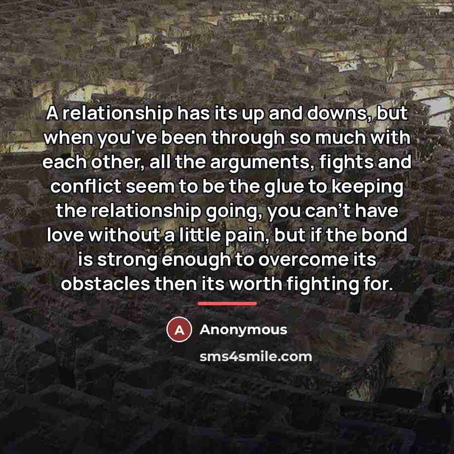 “A relationship has its up and downs, but when you've…” quote by Anonymous
