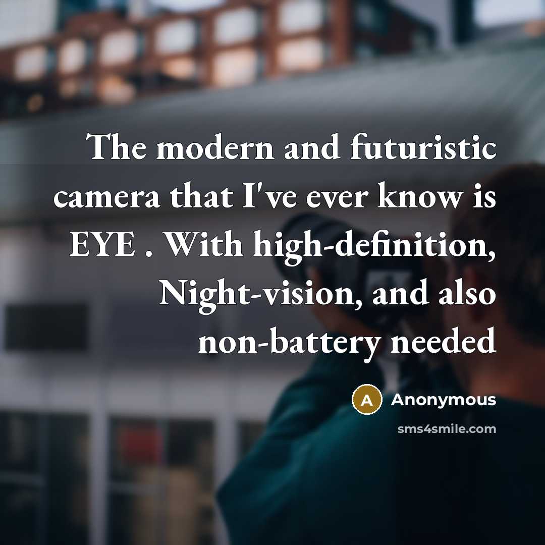 “The modern and futuristic camera that I've ever know is…” quote by Anonymous