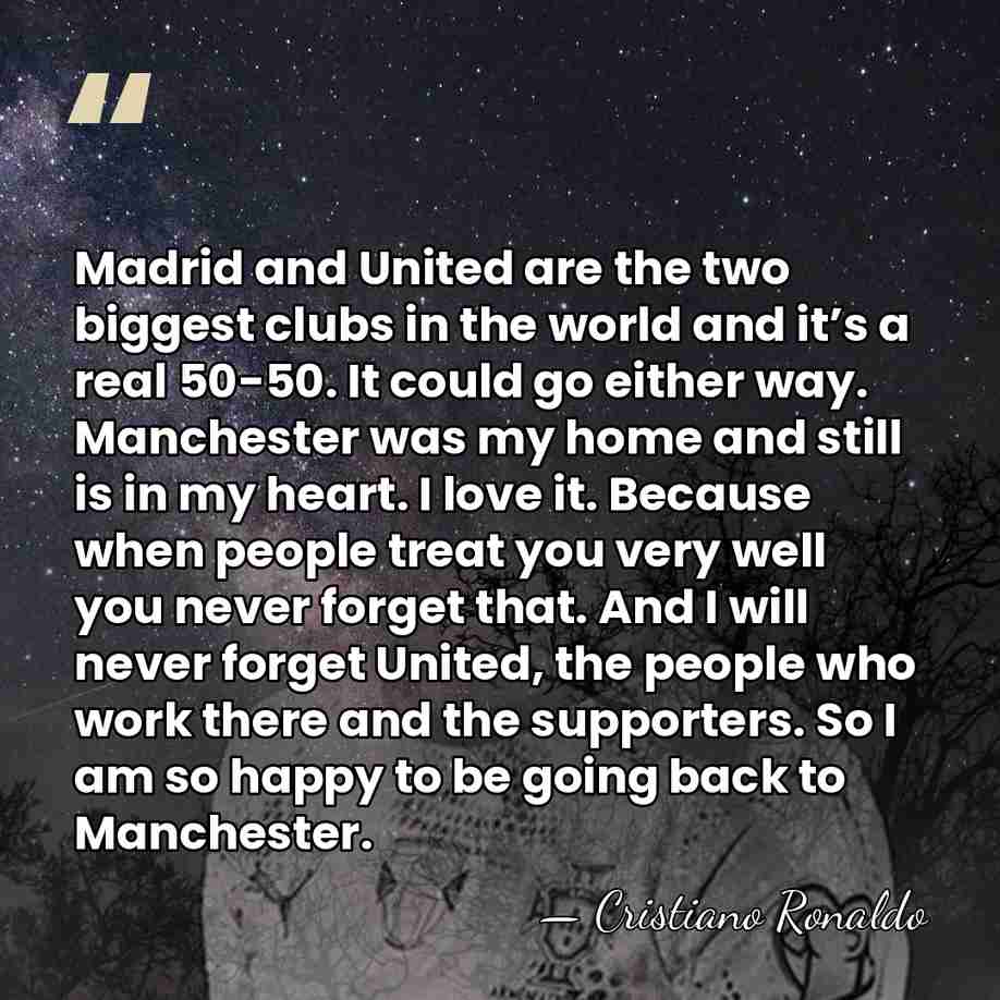 Madrid and United are the two biggest clubs in the world and&hellip; - Cristiano Ronaldo