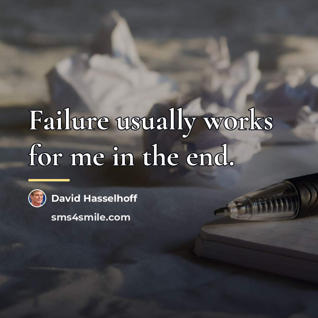 “Failure usually works for me in the end.…” quote by David Hasselhoff