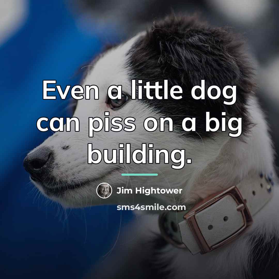 “Even a little dog can piss on a big building.…” quote by Jim Hightower