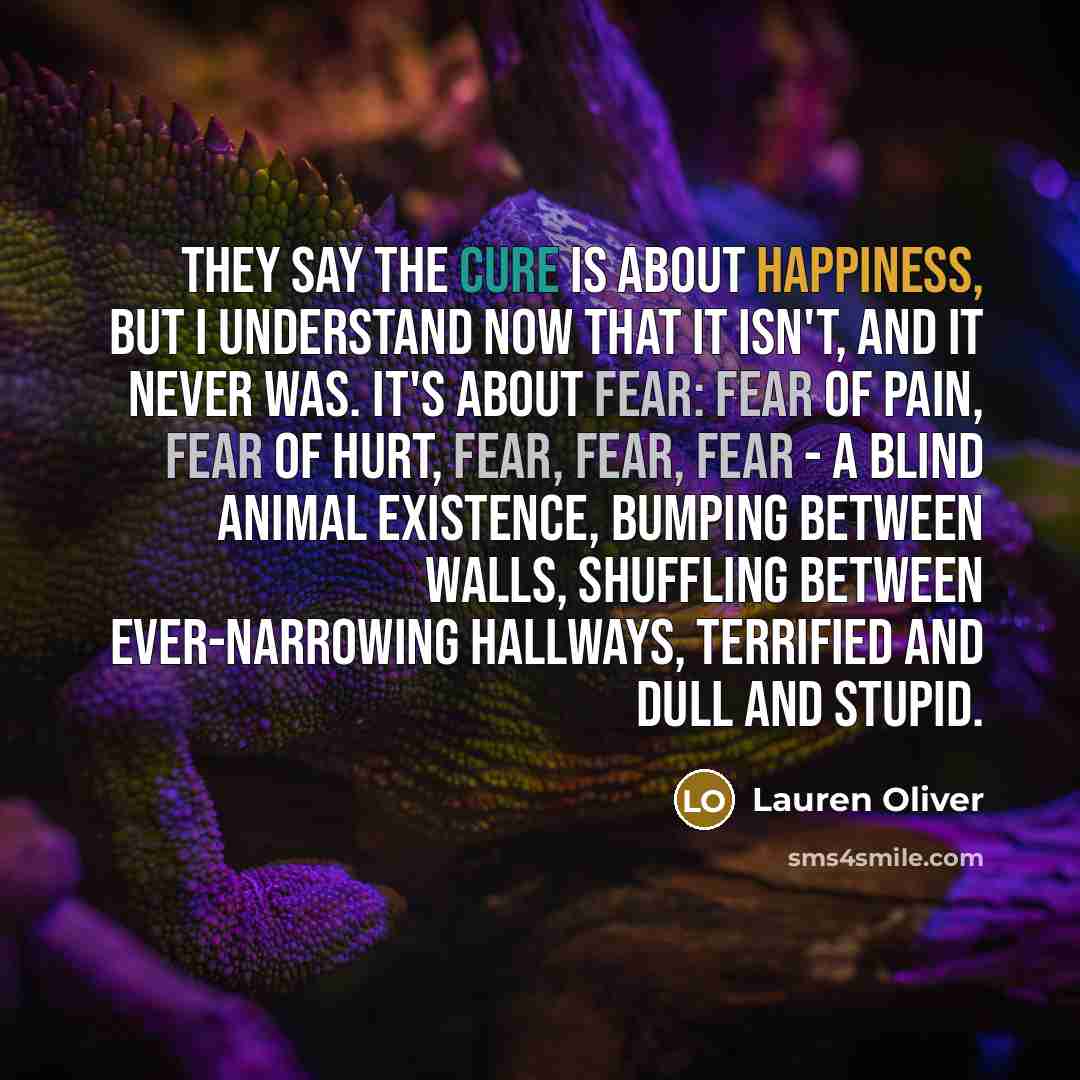 “They say the cure is about happiness, but I understand…” quote by Lauren Oliver