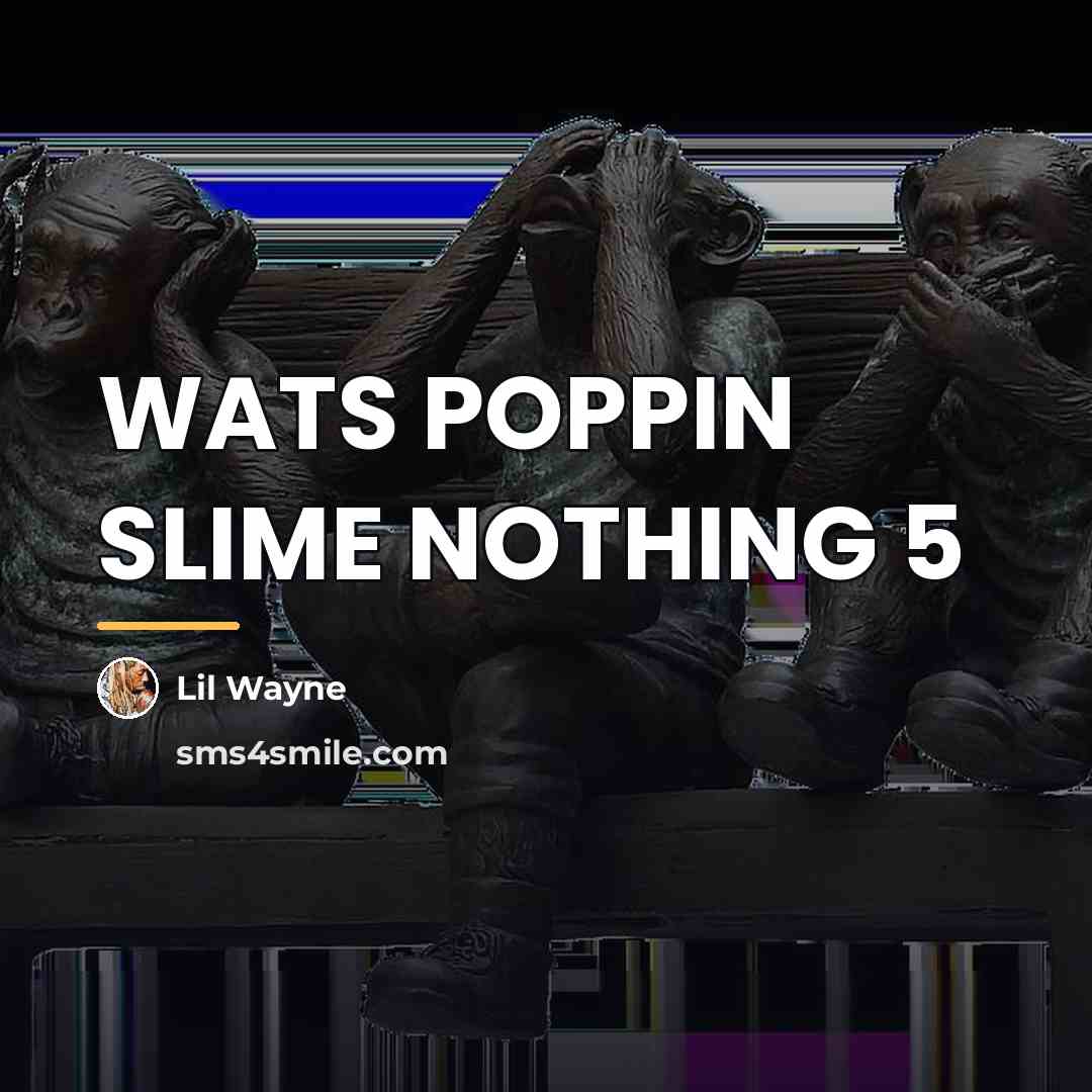 “WATS POPPIN SLIME NOTHING 5…” quote by Lil Wayne