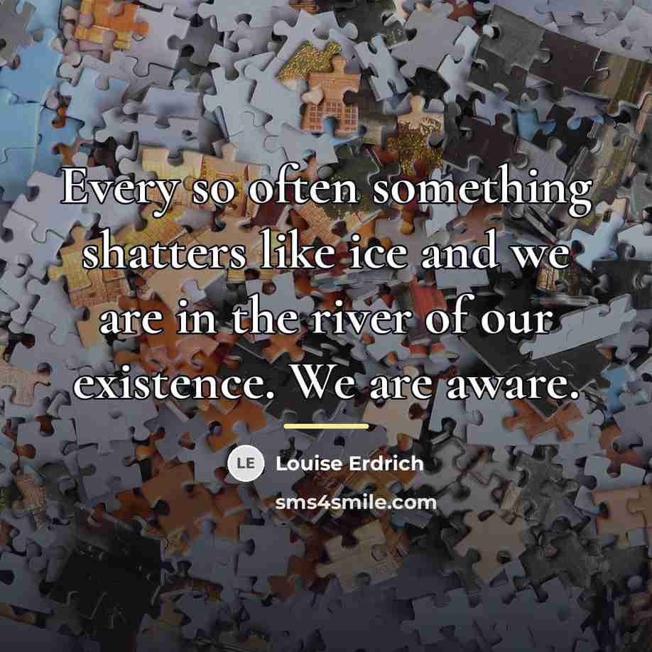 “Every so often something shatters like ice and we are…” quote by Louise Erdrich