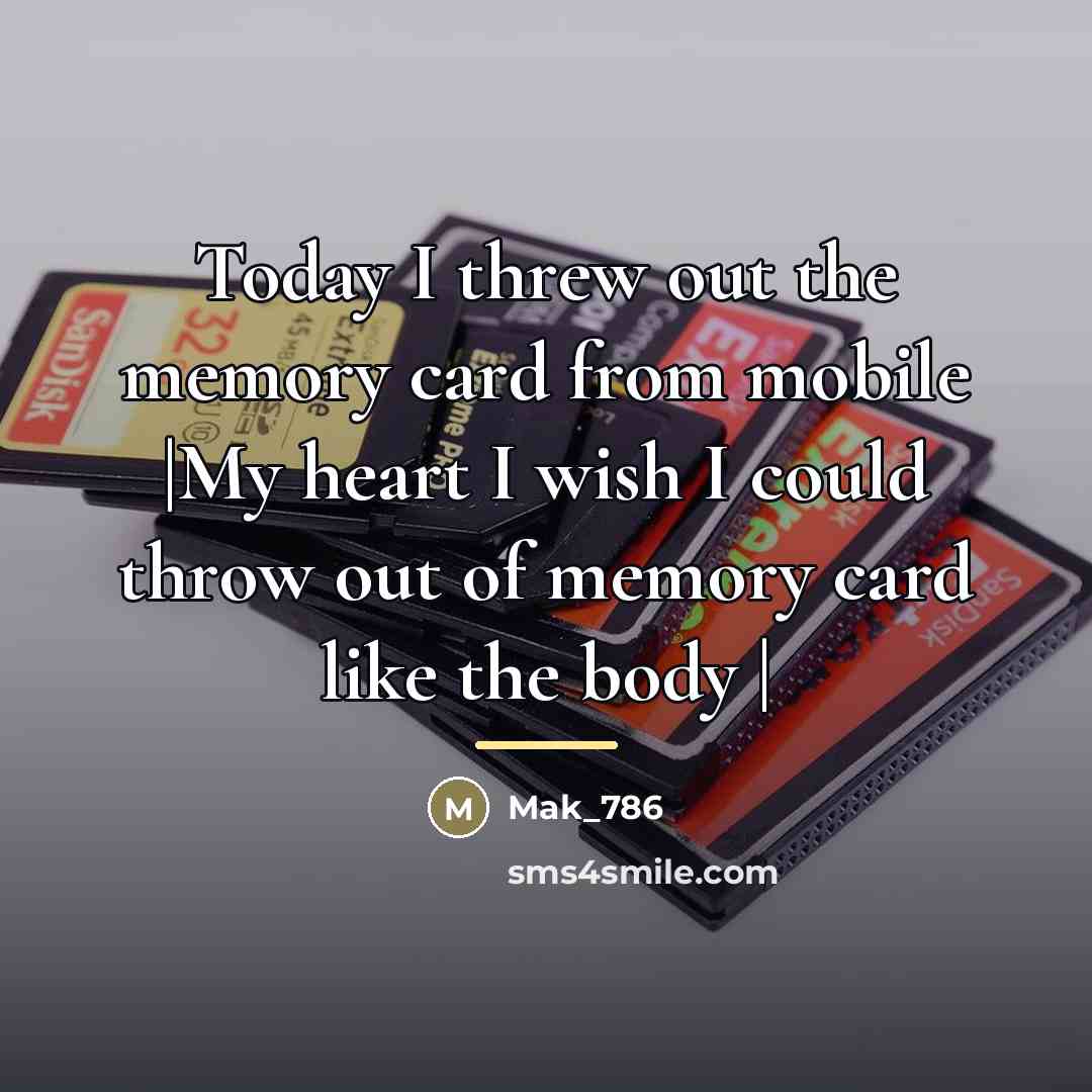 “Today I threw out the memory card from mobile |My…” quote by Mak_786