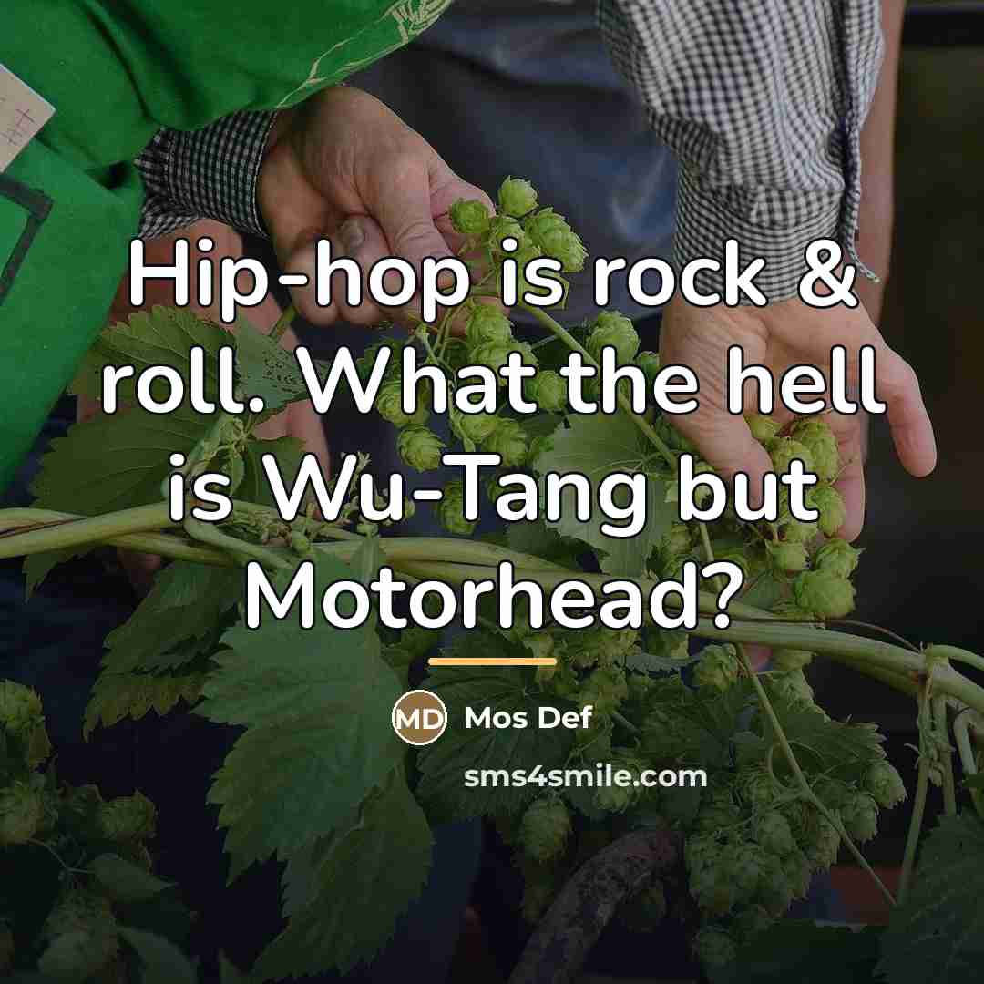 “Hip-hop is rock & roll. What the hell is Wu-Tang…” quote by Mos Def