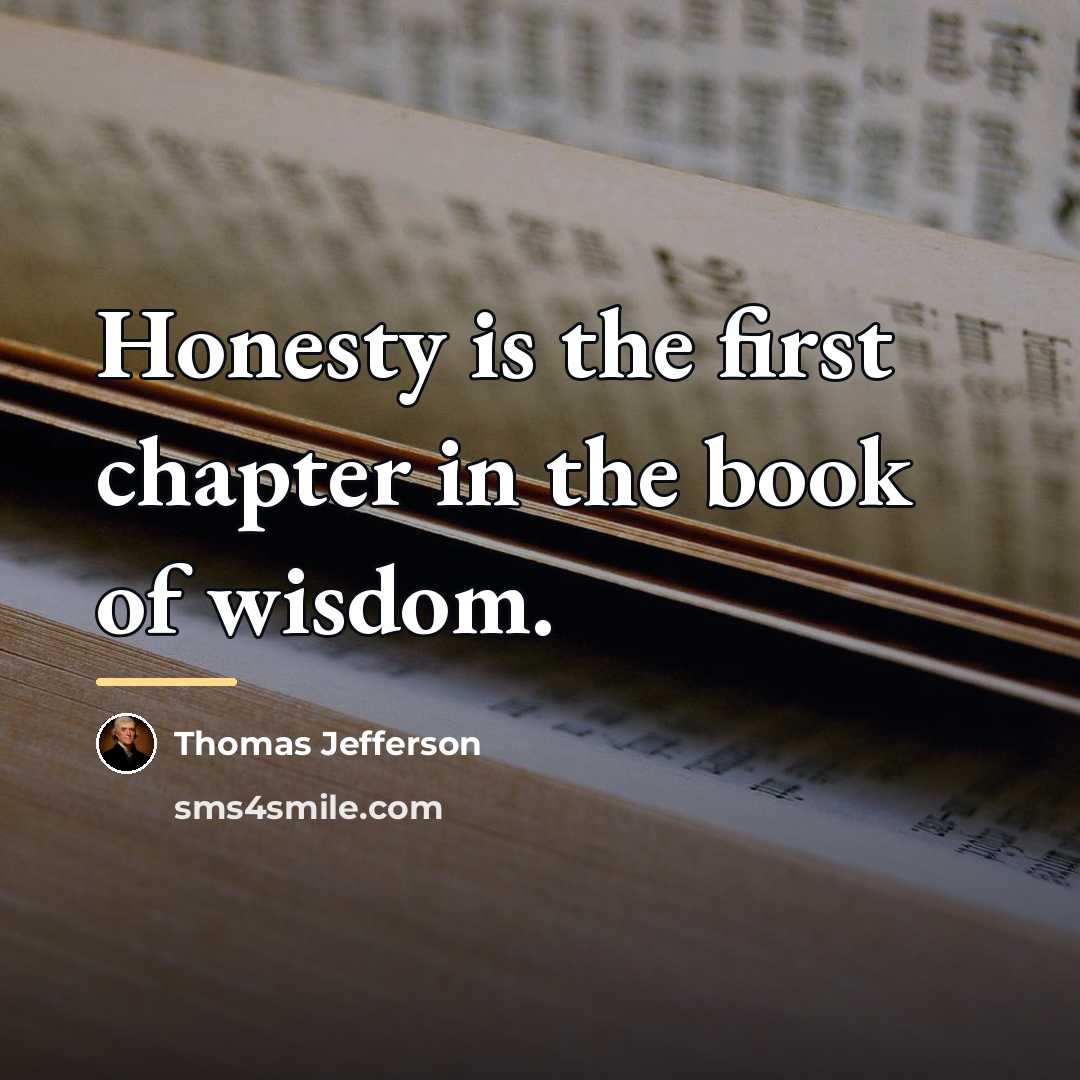 “Honesty is the first chapter in the book of wisdom.…” quote by Thomas Jefferson