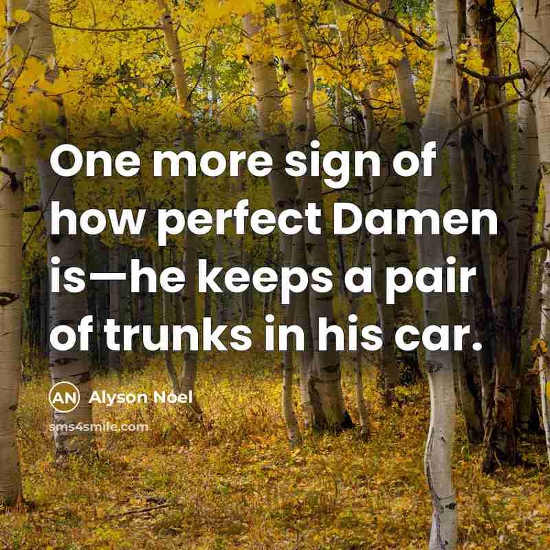 “One more sign of how perfect Damen is—he keeps a…” quote by Alyson Noel