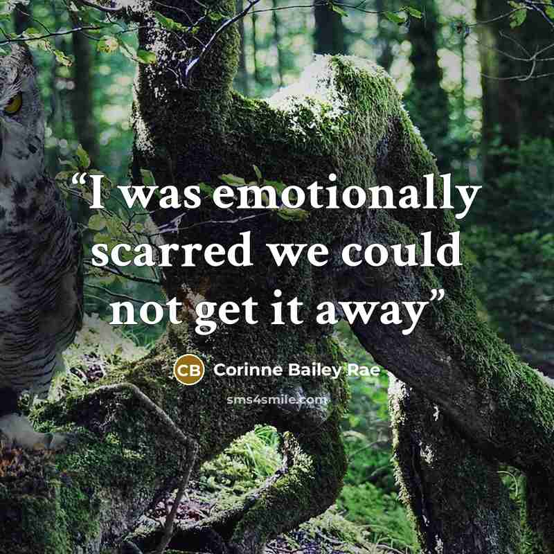 “I was emotionally scarred we could not get it away” quote by Corinne Bailey Rae