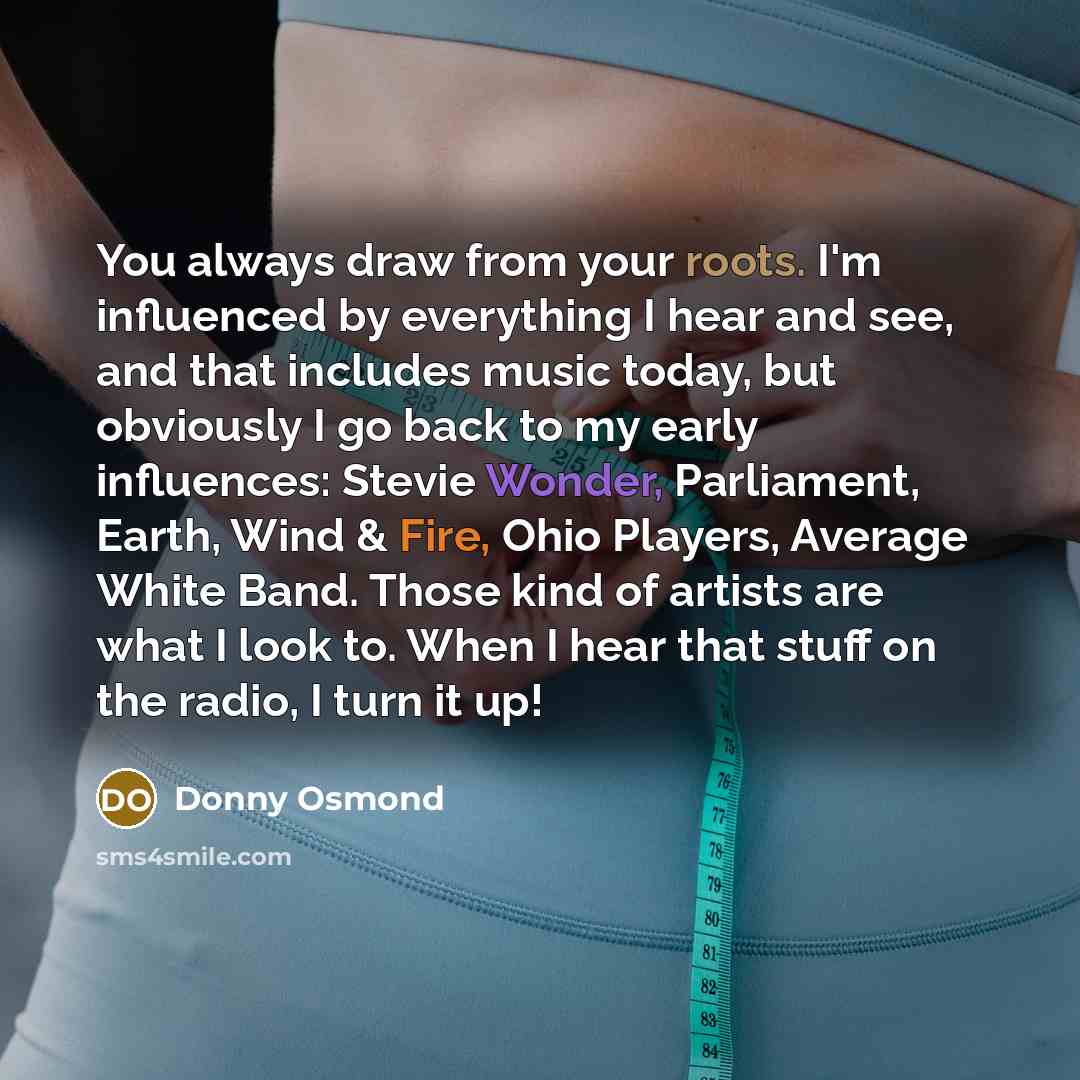 “You always draw from your roots. I'm influenced by everything…” quote by Donny Osmond