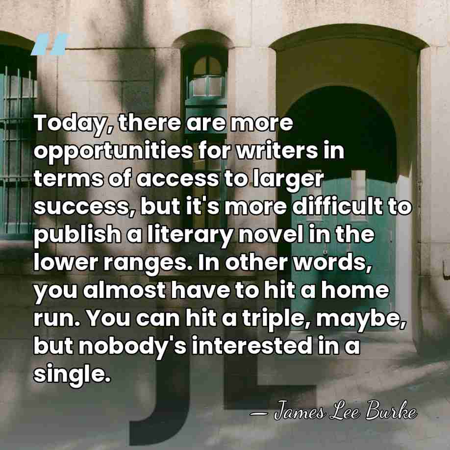 Today, there are more opportunities for writers in terms of access to&hellip; - James Lee Burke