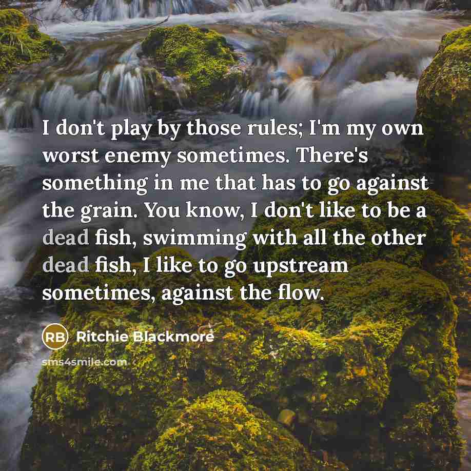 “I don't play by those rules; I'm my own worst…” quote by Ritchie Blackmore