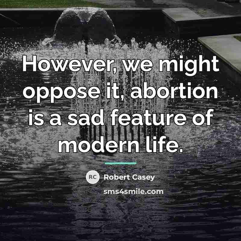 “However, we might oppose it, abortion is a sad feature…” quote by Robert Casey