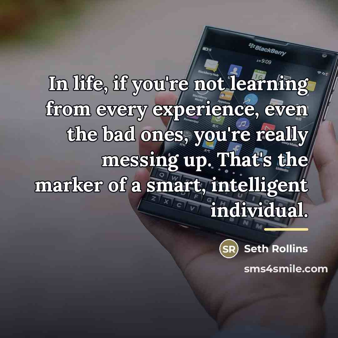 “In life, if you're not learning from every experience, even…” quote by Seth Rollins