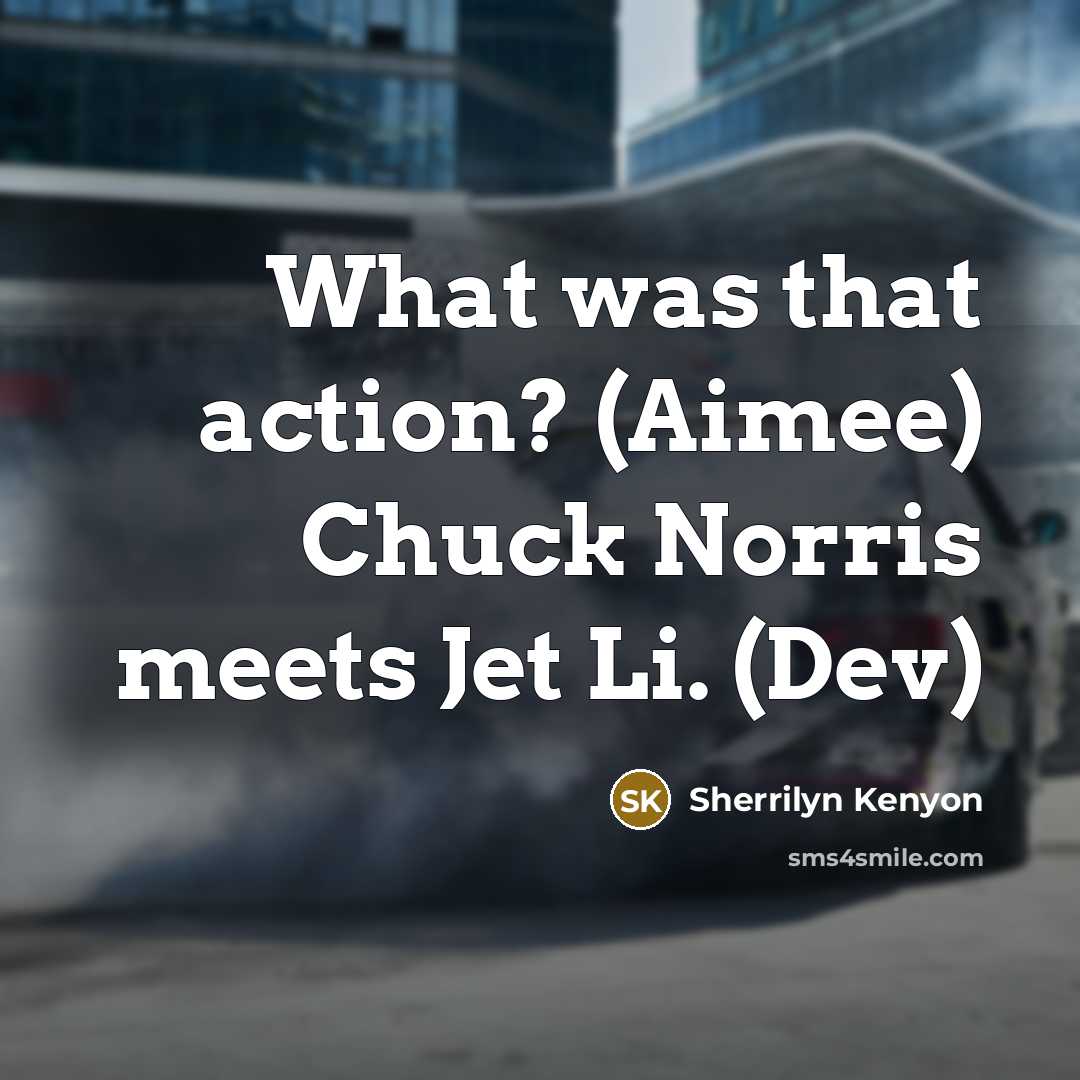 “What was that action? (Aimee) Chuck Norris meets Jet Li.…” quote by Sherrilyn Kenyon