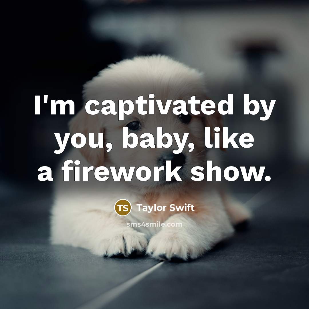 “I'm captivated by you, baby, like a firework show.…” quote by Taylor Swift