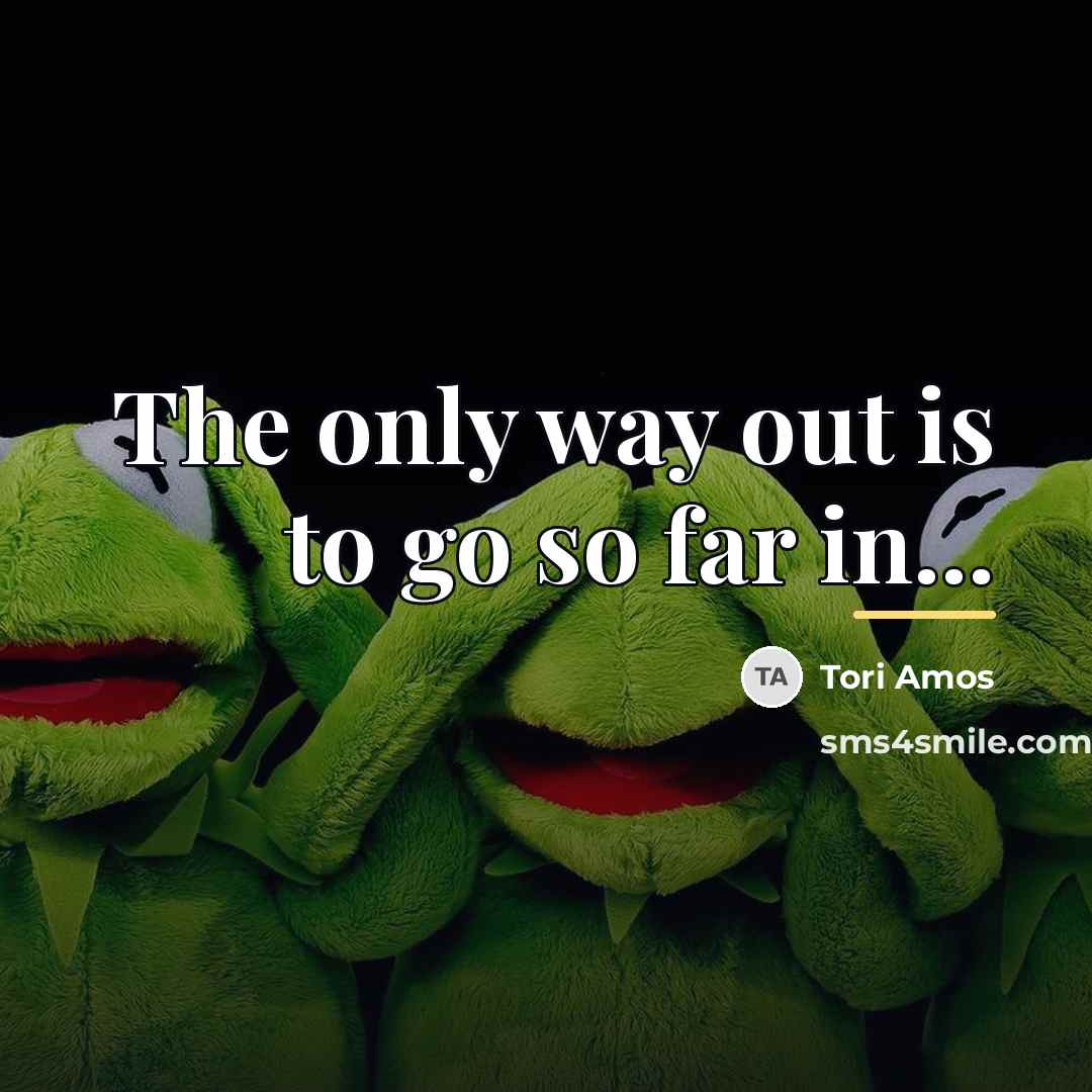 “The only way out is to go so far in...…” quote by Tori Amos