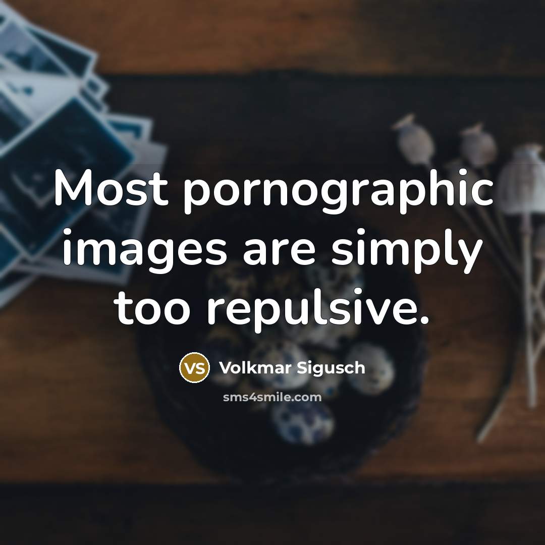 “Most pornographic images are simply too repulsive.” quote by Volkmar Sigusch