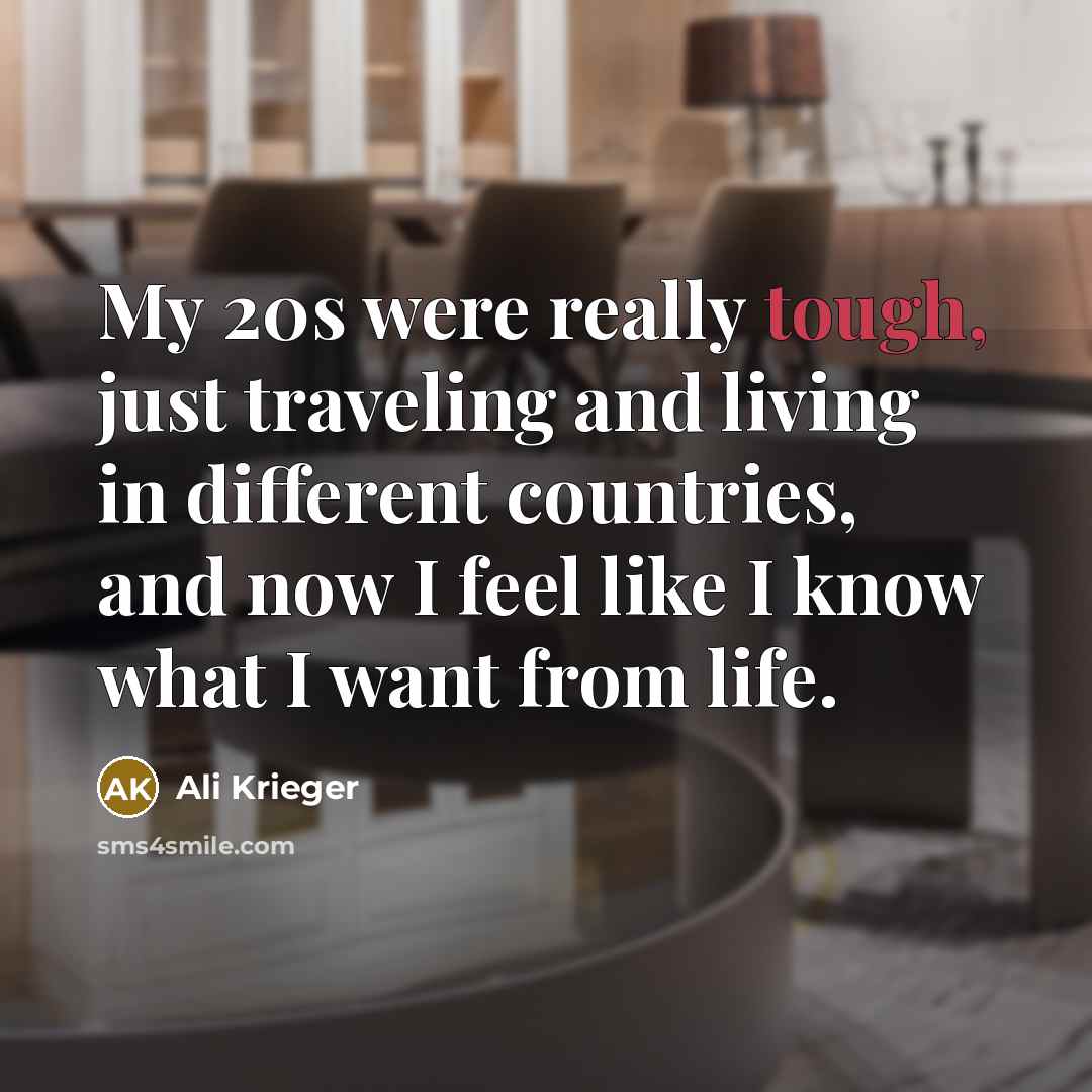 “My 20s were really tough, just traveling and living in…” quote by Ali Krieger