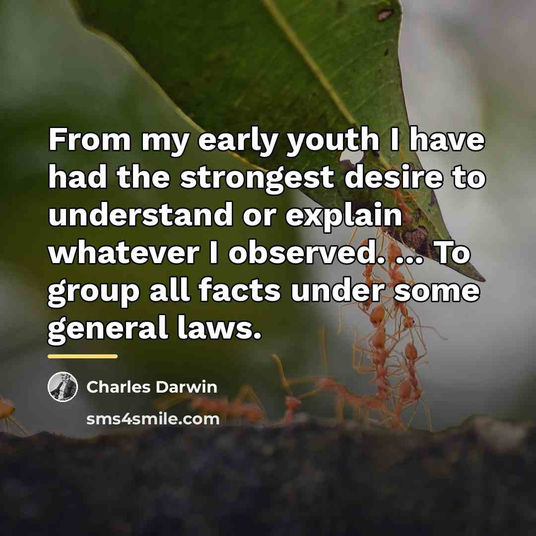 “From my early youth I have had the strongest desire…” quote by Charles Darwin