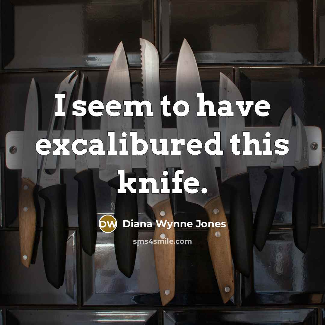 “I seem to have excalibured this knife.…” quote by Diana Wynne Jones