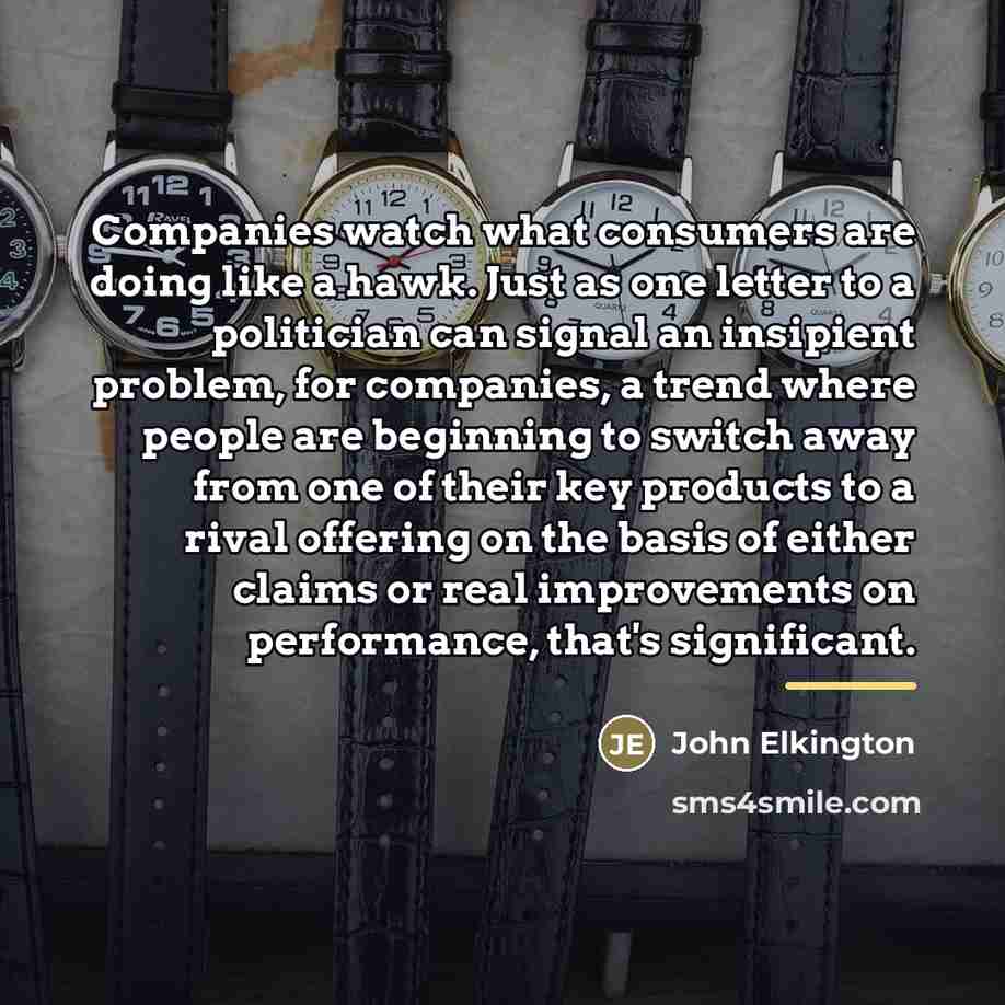 “Companies watch what consumers are doing like a hawk. Just…” quote by John Elkington