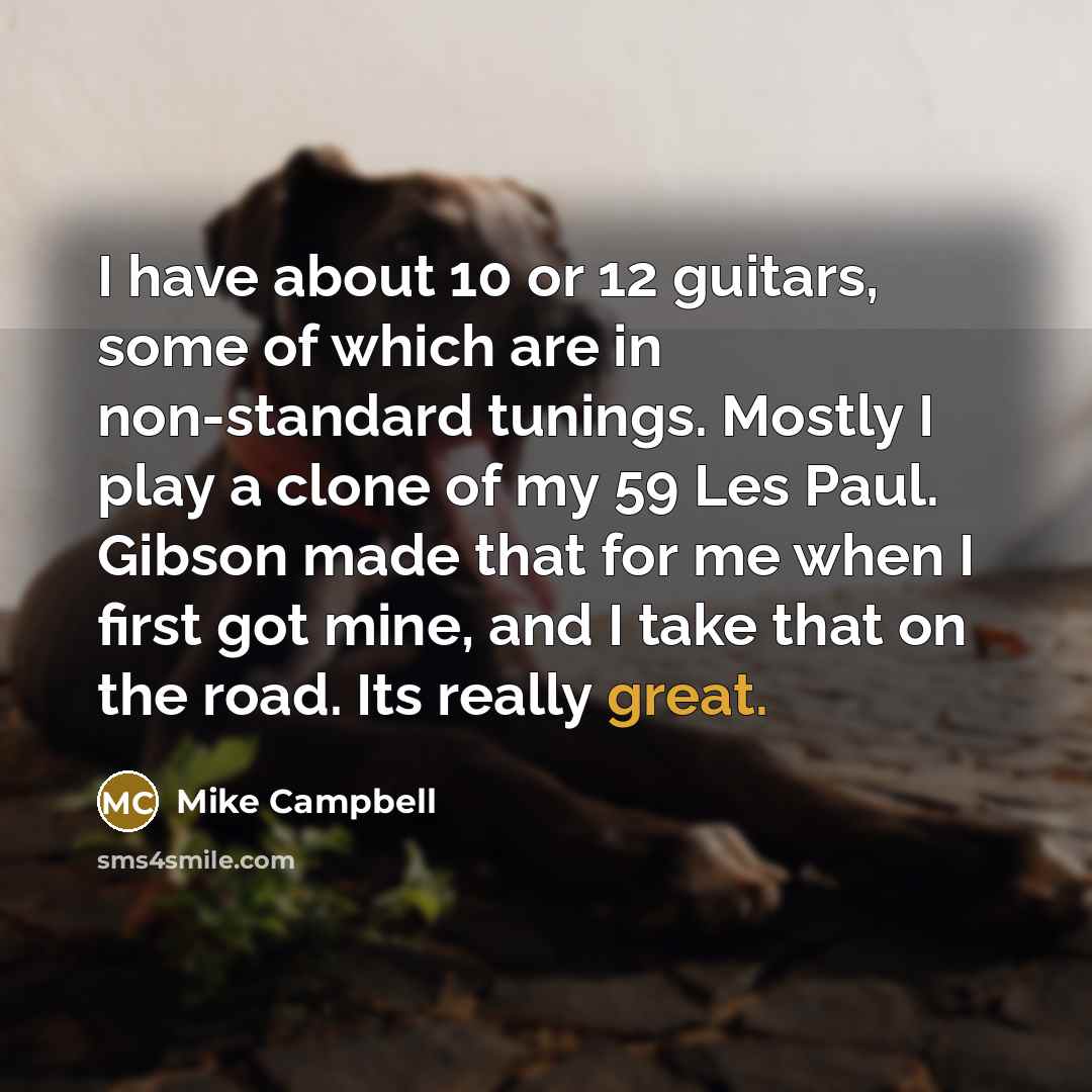 “I have about 10 or 12 guitars, some of which…” quote by Mike Campbell