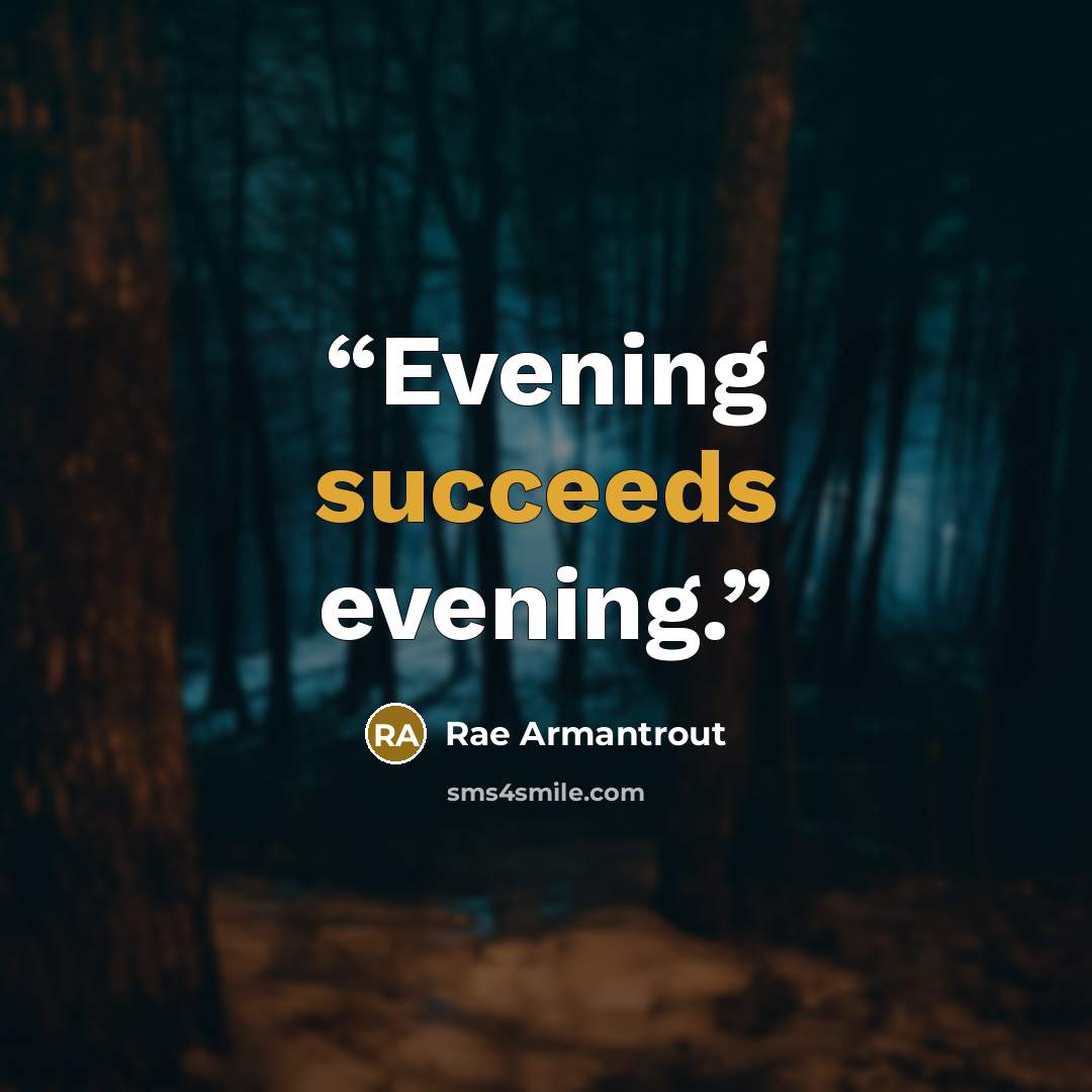 “Evening succeeds evening.” quote by Rae Armantrout