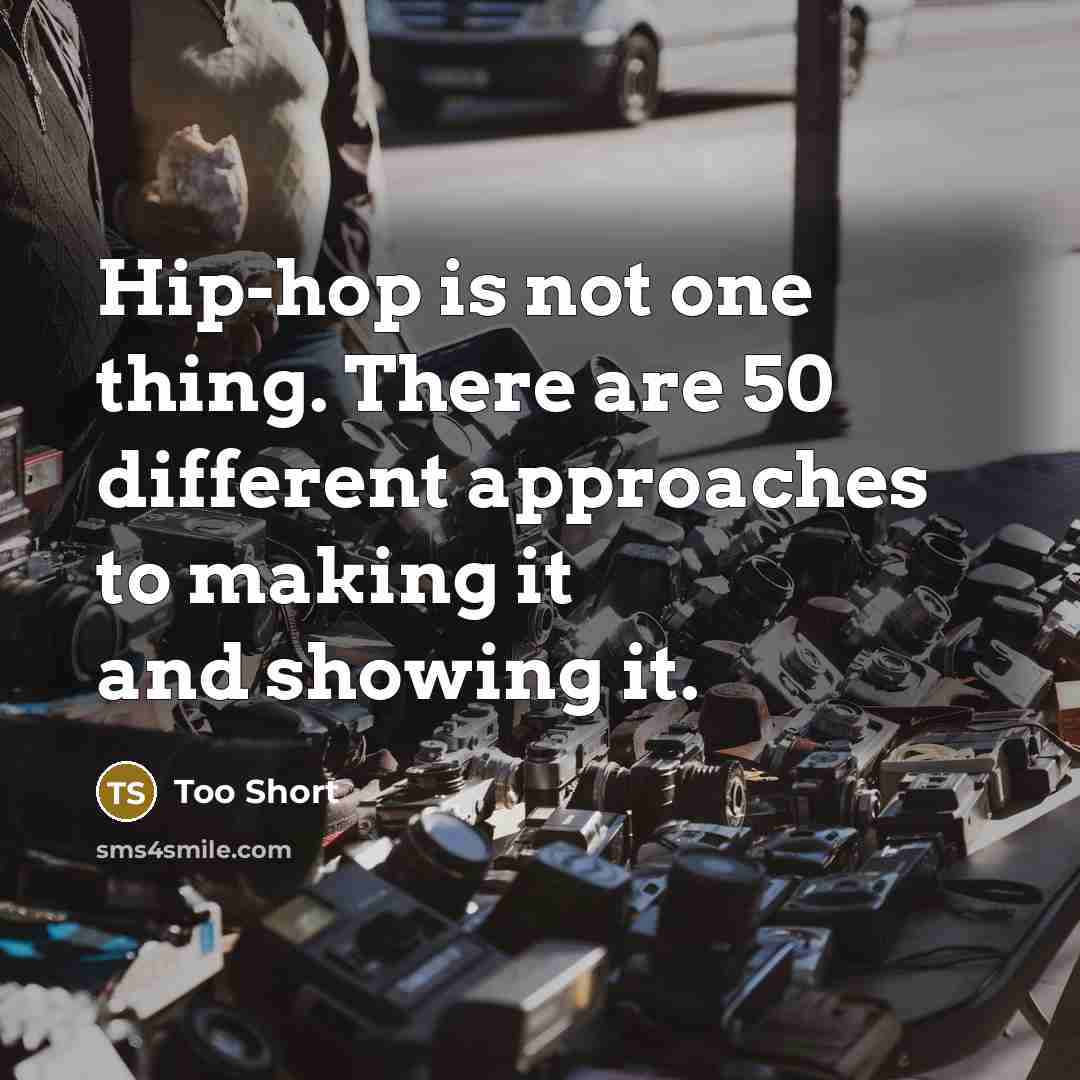 “Hip-hop is not one thing. There are 50 different approaches…” quote by Too Short
