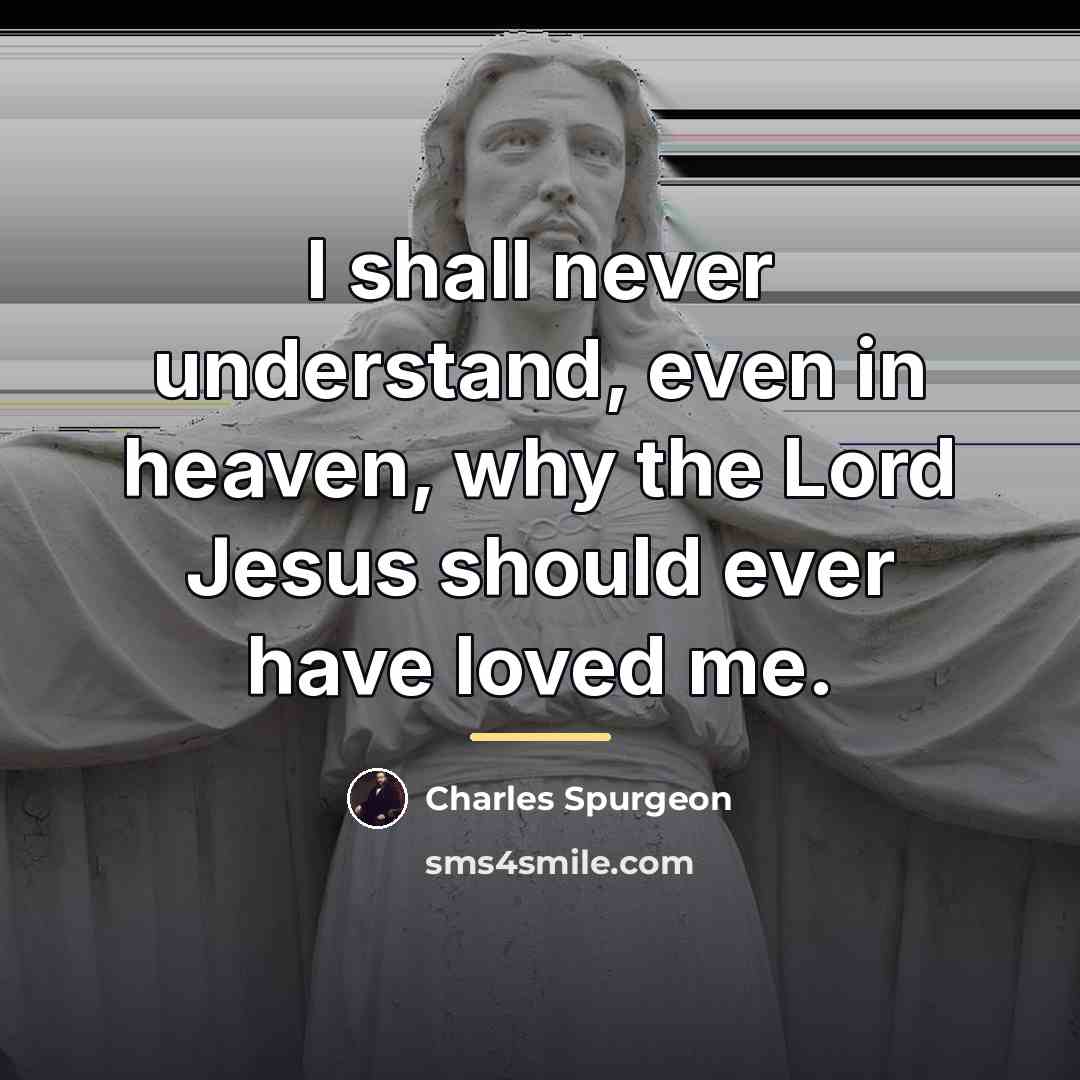 “I shall never understand, even in heaven, why the Lord…” quote by Charles Spurgeon