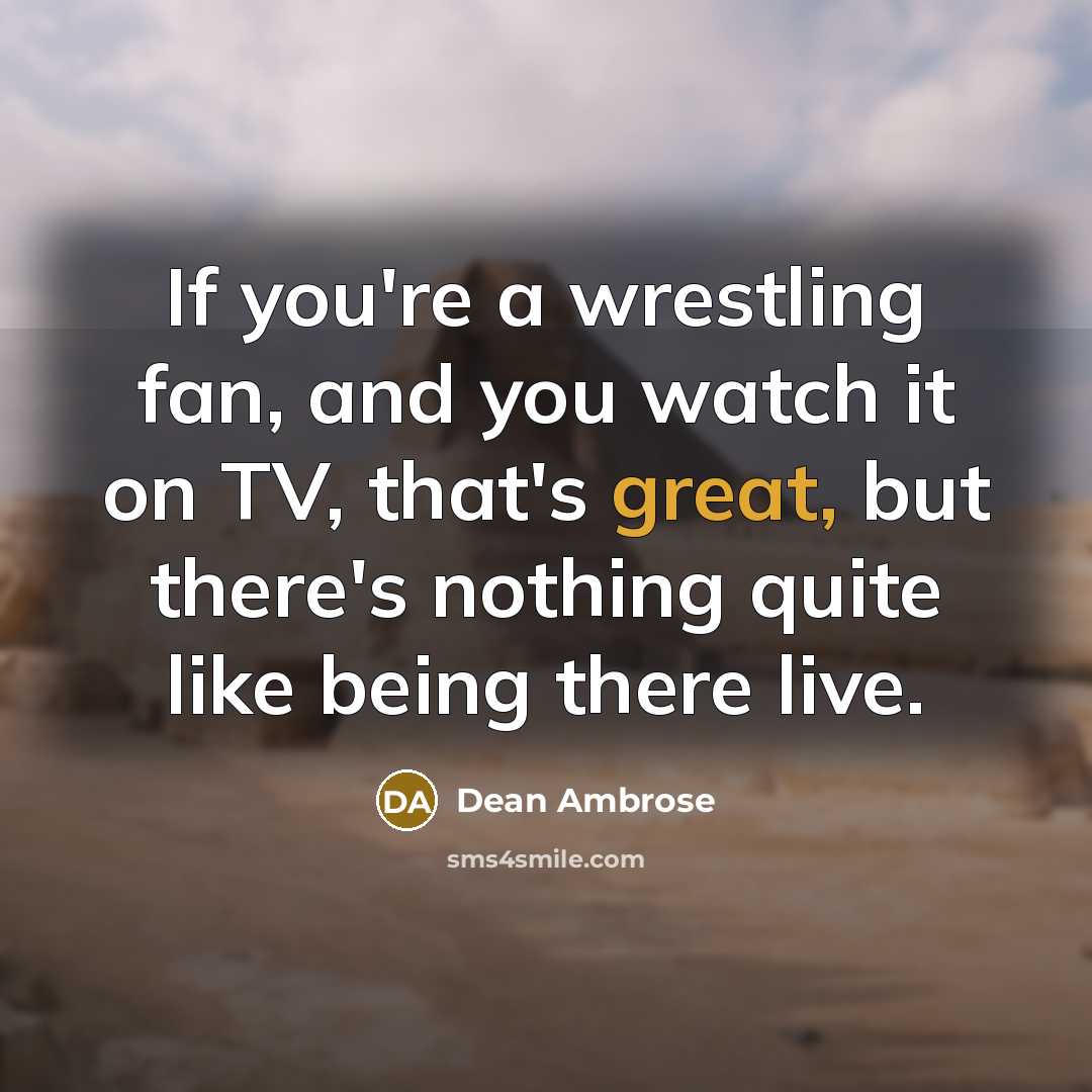 “If you're a wrestling fan, and you watch it on…” quote by Dean Ambrose