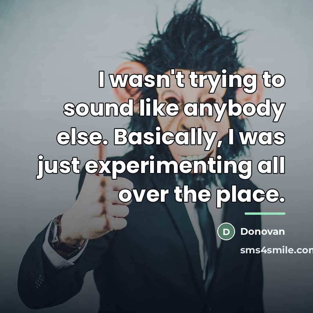 “I wasn't trying to sound like anybody else. Basically, I…” quote by Donovan