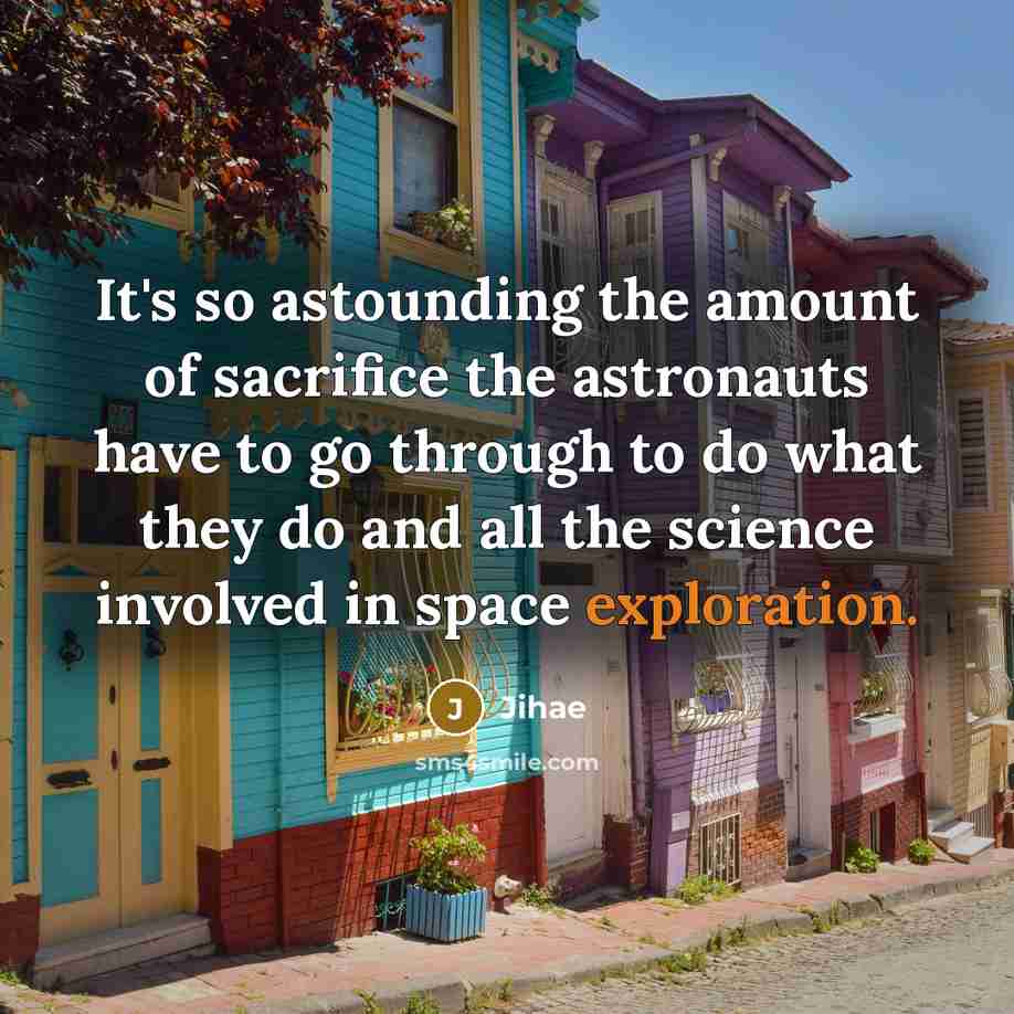 “It's so astounding the amount of sacrifice the astronauts have…” quote by Jihae