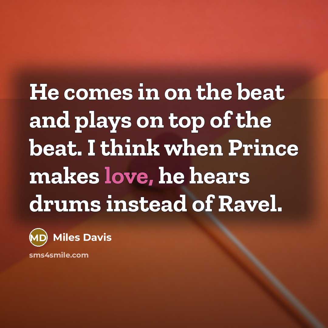 “He comes in on the beat and plays on top…” quote by Miles Davis