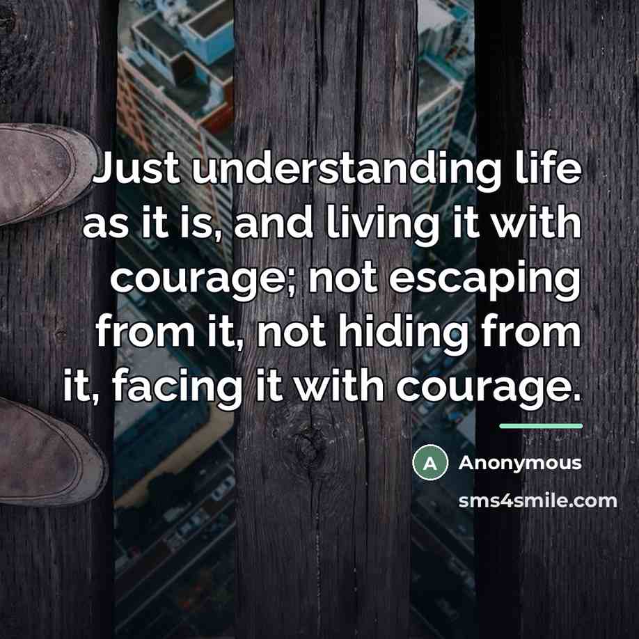 “Just understanding life as it is, and living it with…” quote by Anonymous
