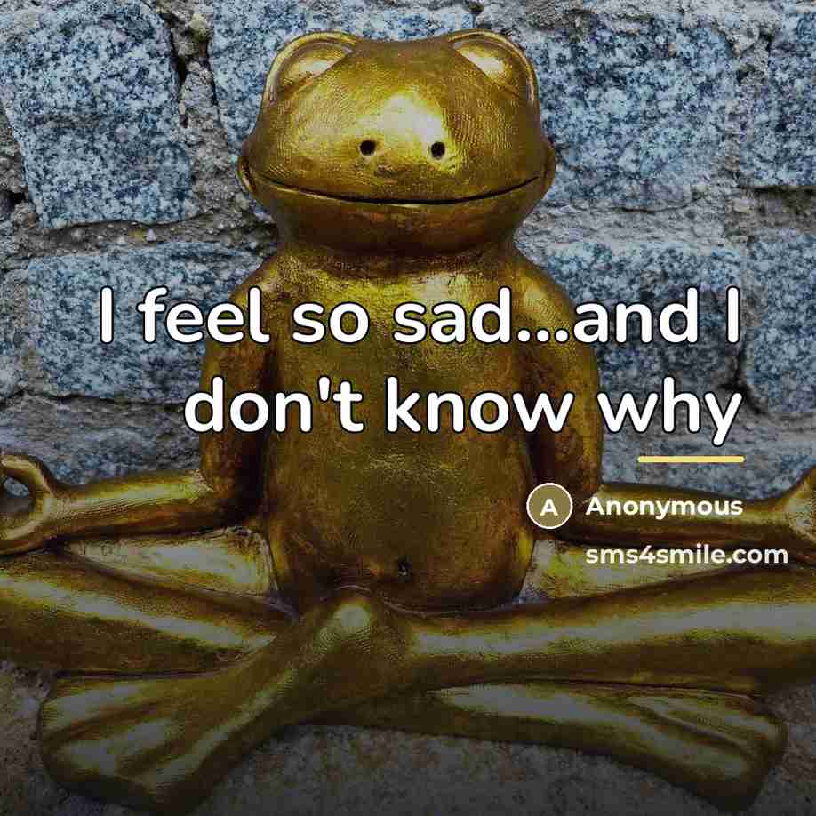 “I feel so sad...and I don't know why…” quote by Anonymous