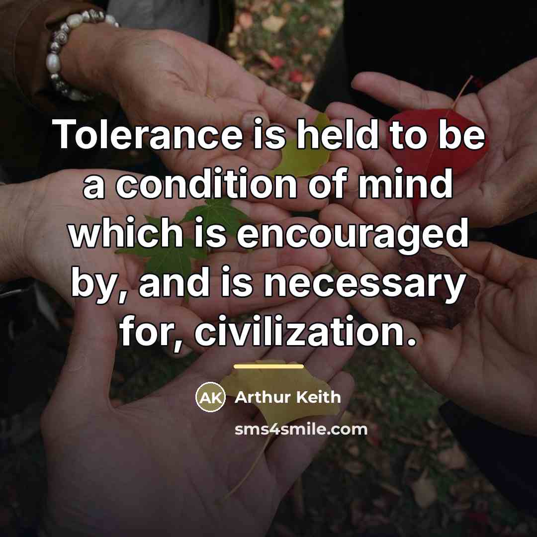 “Tolerance is held to be a condition of mind which…” quote by Arthur Keith